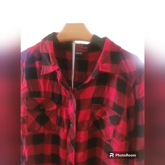 Torrid Relaxed Fit Brushed Rayon Button-Up Shirt Size 1 - Picture 9 of 9